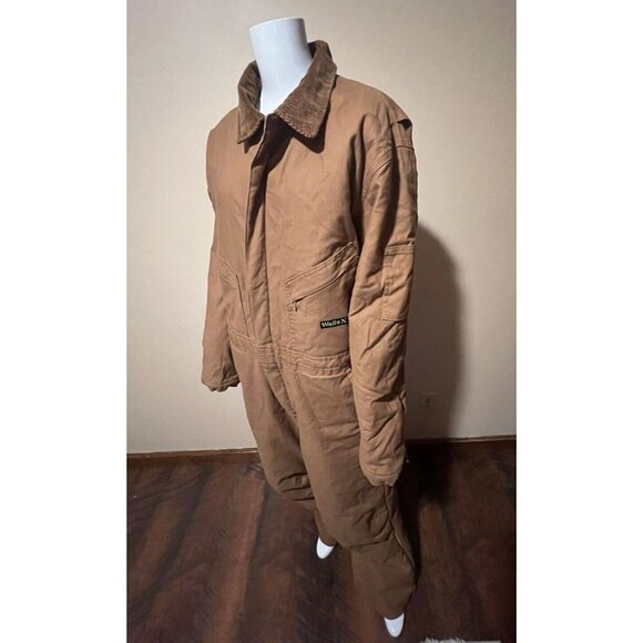 Walls Insulated Duck Overalls Men's Size LR GR Enduro Flex Stretch Canvas Brown - Picture 2 of 15